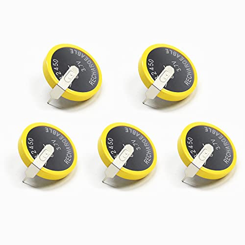 5 STÜCKE EEMB LIR2450 Akku 120 mAh 3,7 V Lithium-Ionen-Knopfzellenbatterien mit Lötfahnen