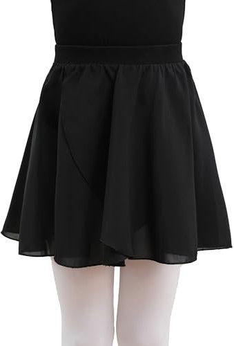 Tancefair Ballettrock Wickelrock Chiffon Tanz Rock Gymnastik Ballettrock Anziehen mit Elastischem Bund Tanz Rock für Mädchen und Damen