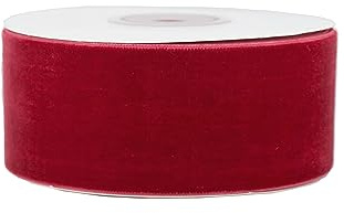 Creativery Samtband 50mm x 5m Rolle - Farbauswahl in 3/6/10/25/50mm - farbecht & waschbar - Schleifenband zum Nähen - Geschenkband zum Verpacken Dekorieren Basteln - Rot 250