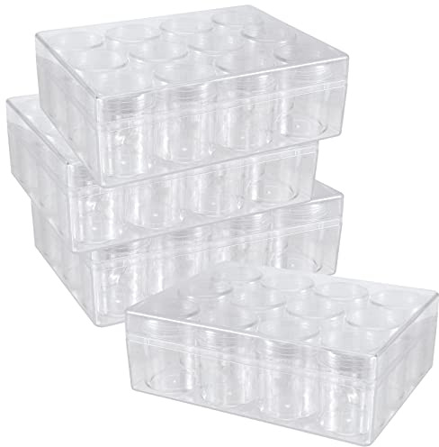 SEHOI 4 Pack 12 Grid Clear Plastic Jewelry Box Organizer,5D Diamond Embroidery Painting Accessories Storage Box,Small Bead Storage Containers for Bead Gem Nail Glitter Slime
