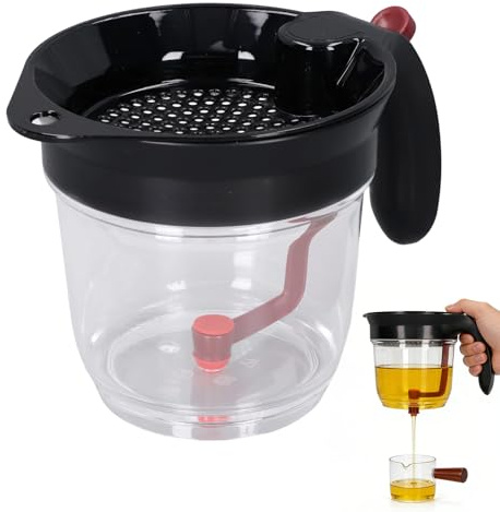 Fat Separator with Bottom Release,1000ml Gravy Separator & Fat Separator Cup,Oil Strainer, Degreasing Cup, Grease Strainer,For Cooking Gravy, Soups, Stew