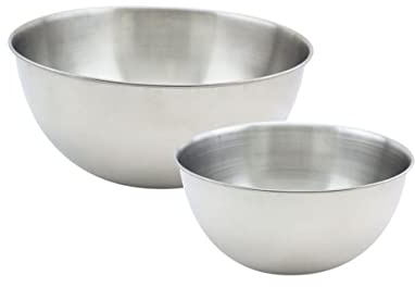 Fackelmann 9983550 Set de 2 bols à mixer en inox, Bol à mélanger, Saladier en métal, Acier inoxydable, 20,5 cm, 25 cm