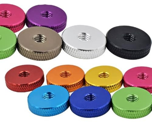 10/5 Stück M3 M4 M5 M6 Handmutter Rändelmutter aus Aluminium Handfestziehen Mutter Muttern-M4 5 Stück, Grün