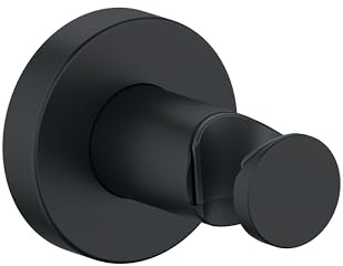 Duravit Universal Brausehalterung, Duschkopfhalterung für Handbrausen, Brausehalter rund, Schwarz Matt