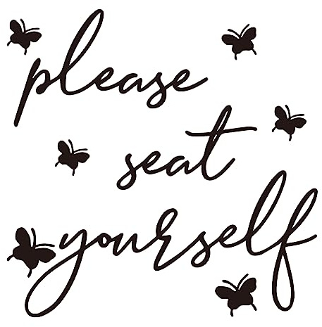 Funny Wall Stickers, Please Seat Yourself Bathroom Sign Decals, Seat in The House Bathroom Sign Vinyl Saying Wall Art Decor for Kids Home Decoration