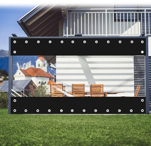 FoundGo 225x300cm Transparente Pavillonplane mit Ösen [0.45mm 450g/㎡] Wasserdicht Winddicht Outdoor Plane für Draussen Garage Terrasse Garten (Höhe x Breite)