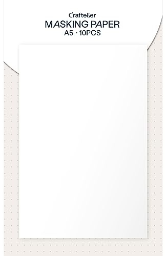 Craftelier - Abdeckpapier | Ideal zum Erstellen von Masken mit Stanzformen und Stempeln | Inklusive 10 säurefreien Bögen | A5 (14,8 x 21 cm) - Weiß