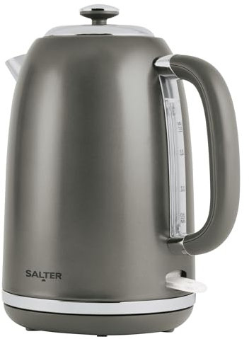 Salter Cosmos 1.7L Jug Kettle – 3 Kw Rapid Boil Kettle with Pull Top Lid, Boil-Dry Sensor and Auto-Shut Off Function, Easy View Water Window, 360° Swivel Base and Strix Controller, EK4535GUNMETAL