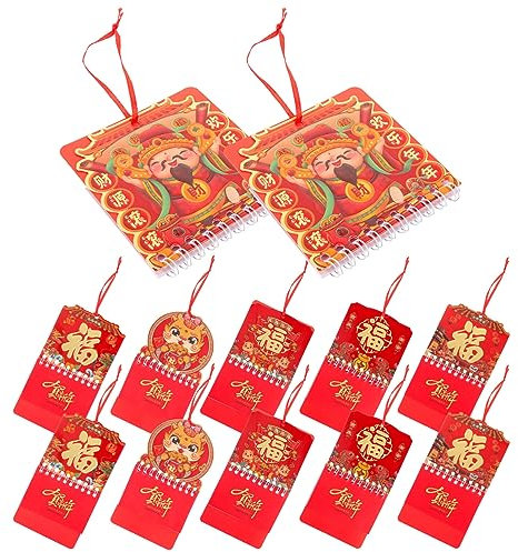 Angoily Wandkalender 12 Stück Chinesischer Kalender 2024 Monatskalender Chinesisches Drachenjahr Akademischer Wandkalender Doppeldrahtbindungskalender Abreißbarer Monatskalender Kalender
