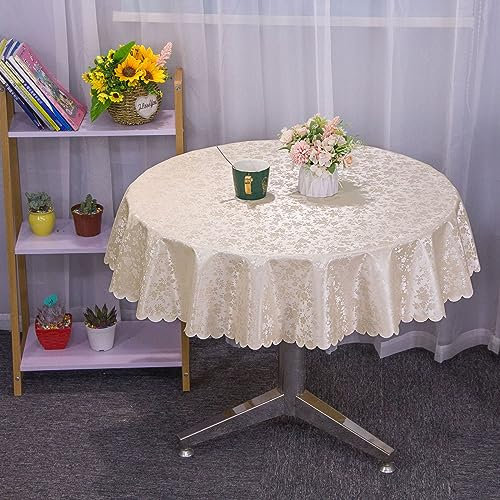 XQSSB Tischdecke Jacquard Tischwäsche Verbrühungsschutz Lotuseffekt Tischtücher mit Zarten Pastelltönen Färben Sie Einen Runden Durchmesser Von 260 cm