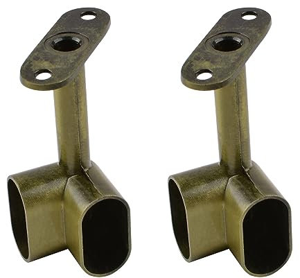 INCREWAY Lot de 2 supports de tringle d'angle ovales à 90° très résistants pour penderie, penderie à vêtements, siège pour tringle de placard, bronze vintage