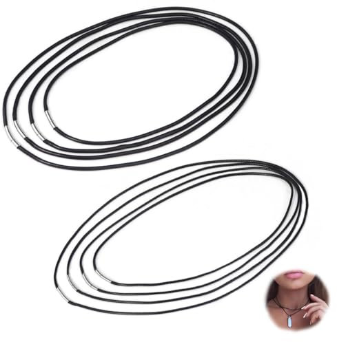 Svitzoot 8 Stück Lederband Halskette leder Halskette 2mm/ 3mm Damen Herren Kunstleder Halskette Schwarz