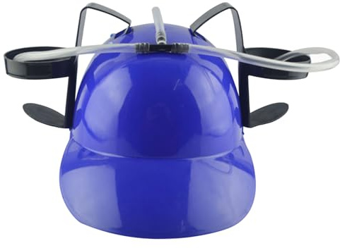 Chapeau de bière, chapeau de boisson amusant, casque de boisson en plastique sûr avec support de canette et paille, chapeau amusant pour bière, soda, fête, jeux de football, cadeau fantaisie, chapeaux