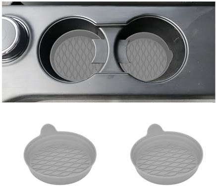 JNNJ 2 Stück Universal Auto Getränkehalter Untersetzer, Auto Tassenhalter Silikon Untersetzer Anti-Rutsch, Hohe Temperaturbeständigkeit Tassenhalter für Auto(Grau)