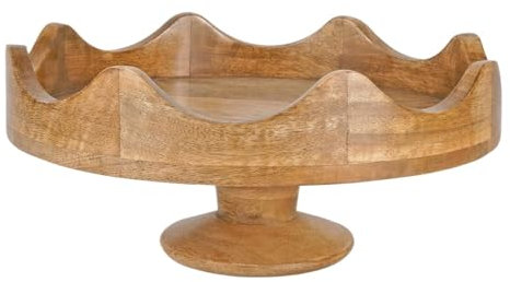 SOCUY Corbeille Fruit Porte Fruit Panier Fruit Bol À Fruits en Bois, Décor De Table Basse Fabriqué À La Main, Bol sur Pied Ovale pour Centres De Cuisine Ou De Table À Manger Coupe a Fruit
