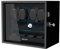 XTELARY Caja giratoria para relojes automáticos 4/6/8/12, con cerradura, con compartimentos adicionales, 4 modos de rotación, cojín flexible, motor Mabuchi silencioso y retroiluminación azul, Bk-dk144
