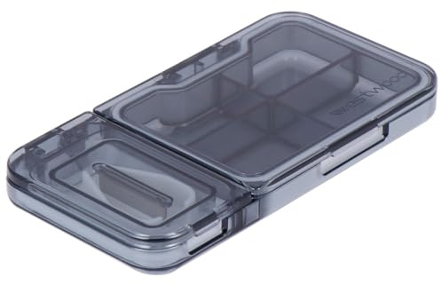 HAWILLOSCH Cutter Compatto Per Pillole Con Scomparti e Lame Inossidabile Organizzatore Pratico Per Medicinali Quotidiani e Pastiglie Piccole Facile Da Usare e Portatile