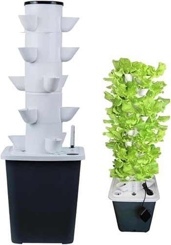 GLFNB Système de Culture hydroponique de Jardin 15/20/25/30 dosettes Tour hydroponique Kit de Culture aéroponique Système de Plantation aquaponique avec Pompe hydratante, Adaptateur, Pots en Filet