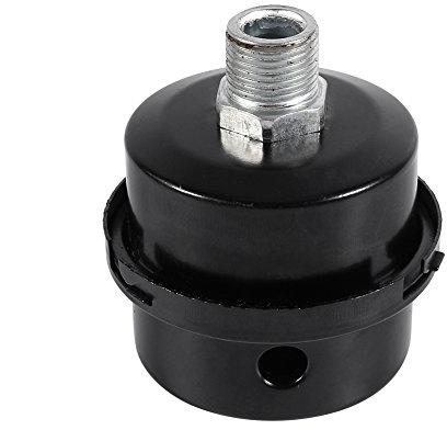 Silenziatore del Compressore D'aria, Filettatura 3/8 Pollici 16mm Compressore D'aria in Ferro Nero Porta di Ammissione Filtro di Aspirazione Silenziatore Riduttore di Rumore