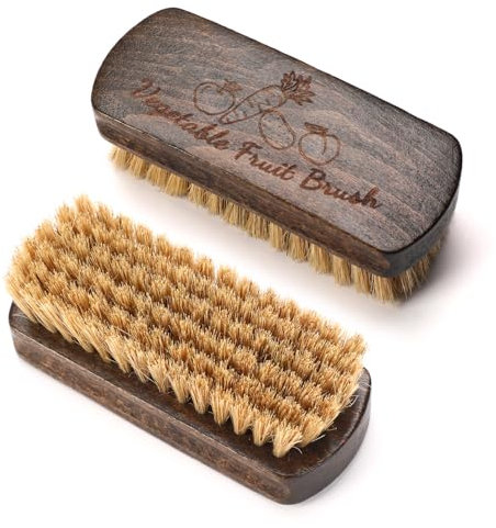 SEPGLITTER Vegetable Brush, Wash Brushes Potato Brush Cleaning Brush for Potato Carrot Cucumber and Fruits Vegetable Brush Scrubber for Food (2, Brown)