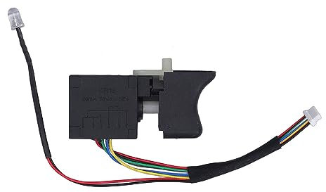 Interruptor de Gatillo de Taladro Eléctrico, DC 7,2-36V Interruptor de Accionamiento de Llave Reversible, 16A Corriente Máxima, con Luz, para DAYI