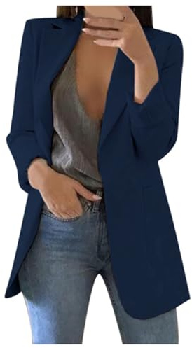 Blazer Donna Elegante, Giacca da Donna Primaverile Jersey Elegante Manica 3/4 Casual Ufficio Senza Tasche Giacche Coprispalle Giacca da Ufficio da Donna Primaverile E Autunnale