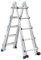TEENO Scala Telescopica in Alluminio 5,1 m, Scala Pieghevole con Rimovibile Ruote e Struttura Fissa Inferiore, Sistema di Accesso Estensibile, Prolunga, Telescopico da Salita, Carico 150KG