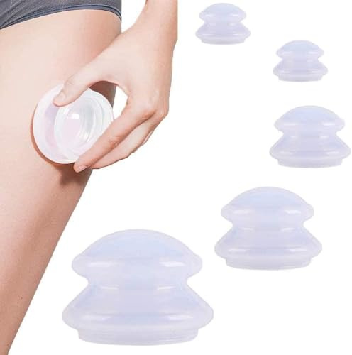 4 coppette in silicone, per massaggio completo e antistress, per tutto il corpo, Health Care, confezione da 4 (L-XS), colore bianco