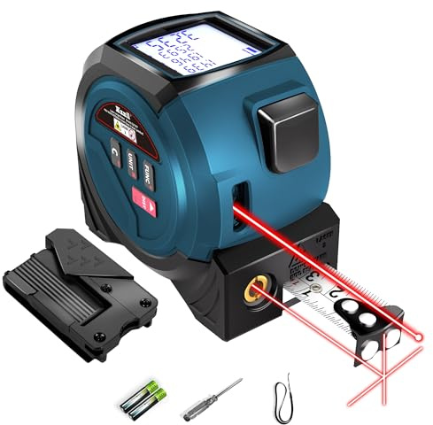 Laser Tape Measure, 3 in 1 Laser Rangefinder Tape Measure 131ft & 16ft Digital Tape Measure Pythagorean Mode, Area, Volume, Ft/Ft+in/in/M Unit Distance Meter for Woodworker Tool