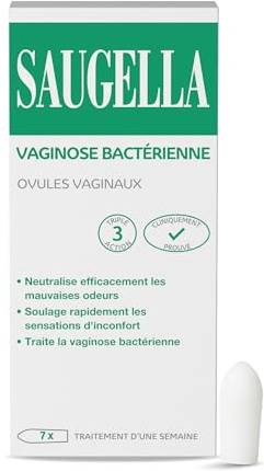 Saugella - Vaginosi batterica triplice effetto - Ovules - Trattamento Vaginosi batterica - Neutralizza i cattivi odori - Allevia il disagio vaginale - 7 Ovules Vaginali