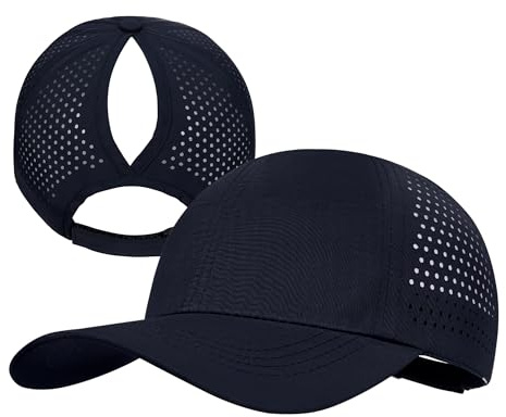PivotWing Basecap Damen Leicht Atmungsaktiv Sonnenschutz Cap Damen Pferdeschwanz Polyester Kappe Damen für Sports
