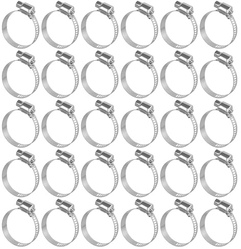 Kit assortito di fascette stringitubo in acciaio inox 201 (30 pezzi da 18-32 mm)