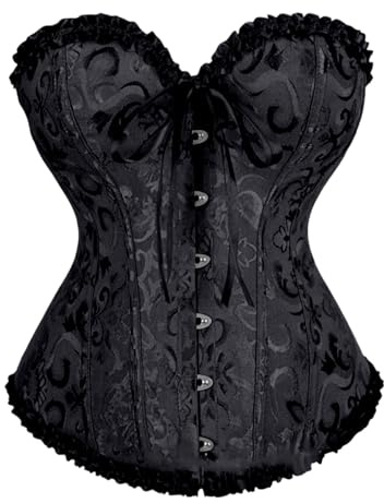 JiJiRuDU Korsett Damen Vollbrust Corsage Korsett Top Gothic Vintage Corsagen Bustier Corsette