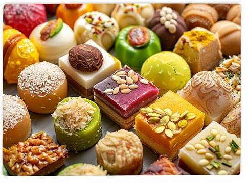 Shopagift Diwali Indian Sweets Festival Glass Chopping Board Large Kitchen Worktop Saver 39cm x 28cm