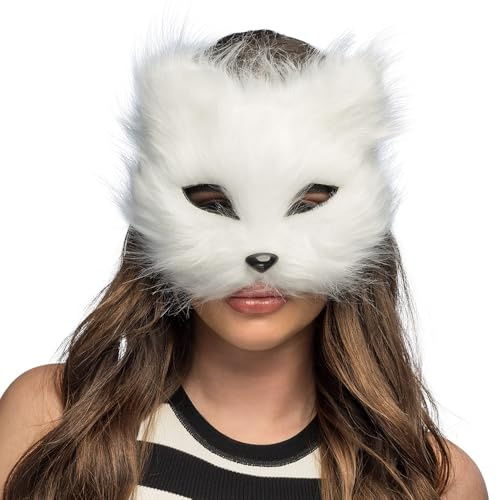 Boland - Tiermaske Katze aus Plüsch, realistische Halbmaske für Karneval, Mottoparty oder Cosplay Event