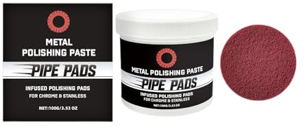 Yanayi Polierpaste Für Metalle - Schutz Und Kratzerentferner - Poliertücher für Chrom und Edelstahl,Zum Entfernen Von Oxidation, Verfärbungen, An Messing, Schornsteinen, Auspuffen, Rädern,