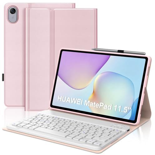 Funda con Teclado para Huawei Matepad 11.5/11.5 S 2025/2023/2025/0204 | [Español] Magnético Magnéticamente Bluetooth Teclado con Funda Delgada para Tablet Huawei Matepad 11.5 Pulgada, Rosa