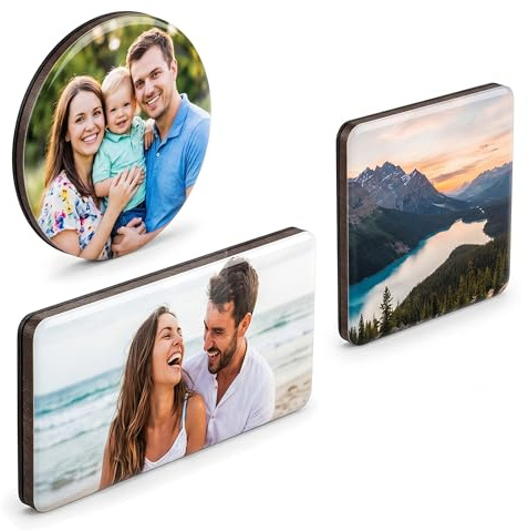 Personalised Fridge Magnet Photo - Choose Your Shape & Size | Upload Your Own Picture, Logo, or Design - High Gloss Finish, Strong Magnetic Backing, Square, Round, Rectangle, Heart