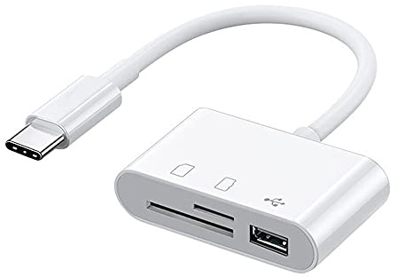 Dioche Hub Tipo C 3 in 1 - Adattatore da Tipo C a USB 2.0 + SD + TF per Dispositivi - Funzione OTG, Leggero e Portatile per Condivisione File e connettività Efficienti