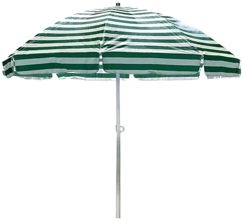 Parasol De Plage Pliable Portable Vent Compact Droit Rond Mât Central En Orientable D'ouverture Jardin Terrasse Grand 8 Baleines, Avec Et Sans Pied 220CM 2M 2,5M(Vert,2.25m-7.3ftWithout Base)