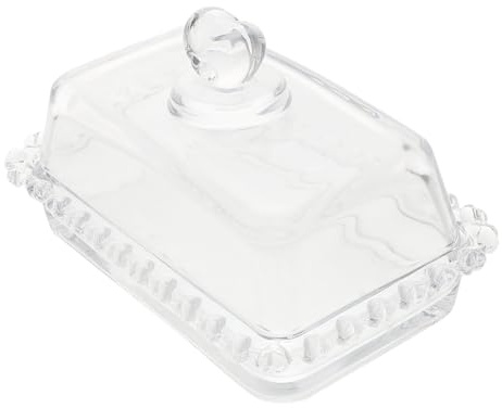 GETAJGHSD Mantequera de Vidrio con Tapa y Cúpula Elegante, Capacidad Moderada y Reutilizable para Mantequilla y Postres en Picnics y Fiestas