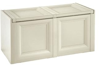 MA MAISON Baule Contenitore in Plastica 86 x 40 x 42 cm – Cassapanca Salvaspazio per Terrazzo, Veranda e Ambienti Esterni (Angora)