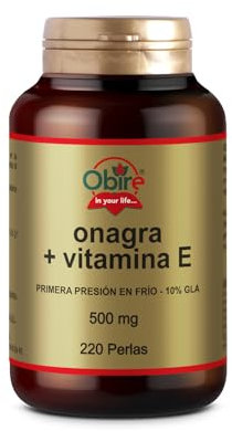 Obire | Perlas de Aceite de Onagra 500 mg | 220 Perlas | Omega 3-6-9 con Vitamina E | Bienestar Femenino
