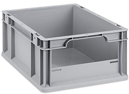 aidB Eurobox NextGen Insight Front offen, 400x300x170 mm, robuste Regalbox mit Entnahmeöffnung, stapelbare Kunststoffkiste, ideal für die Industrie, 1 St.