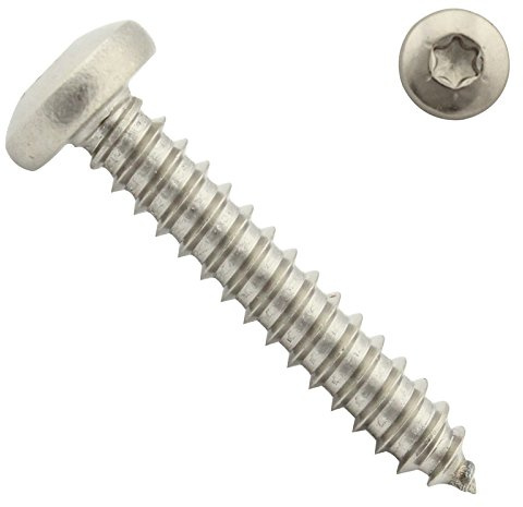 Blechschrauben mit Linsenkopf - 4,8x32 - (100 Stück) - Form C (mit Spitze) - (Innensechsrund Antrieb TX) - DIN 7981 (ISO 14585) - Edelstahl A2 V2A - SC7981