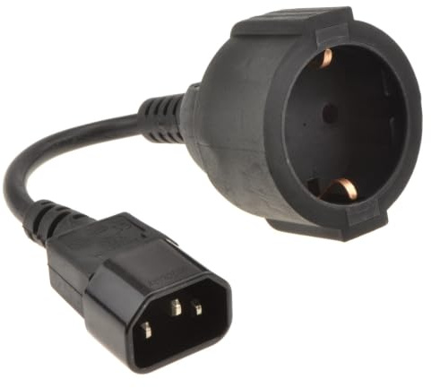 IEC 3 Polig C14 Zum Europäische Schuko Strom Stecker Buchse Adapter 0,15 m [0.15 Meter]