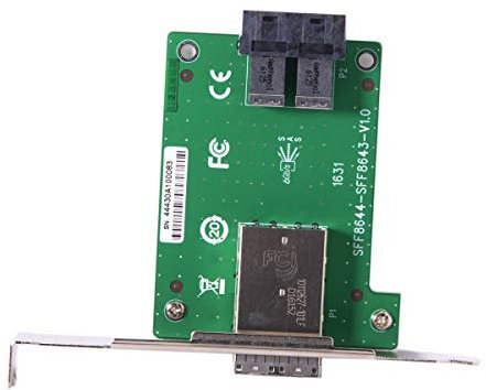 Cablecc Dual Ports Mini SAS HD SFF-8644 To Internal SAS HD SFF-8643 PCBA Female Adapter With Low Profile Bracket