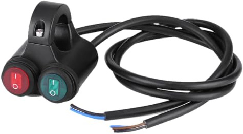 Interruptor de Manillar de Moto, Manillares de 22 mm Interruptor de Botón Doble de Control Faro/freno/Luces antiniebla/Bocina (D)