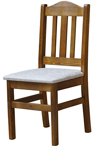 k koma Restaurantstuhl Stuhl Polsterstuhl Eiche MASSIV Kiefer Holz -NEU (ÖKOLEDER BEIGE II)