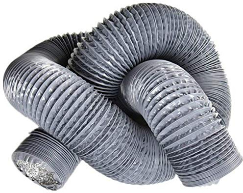 Tubo di ventilazione flessibile in alluminio, Tubi e sistemi di scarico per auto, Tubo Condotto Aria Flessibile per Impianti di Climatizzazione, Asciugatrice Cappa Aspirante (ø 175mm/6m,grey)